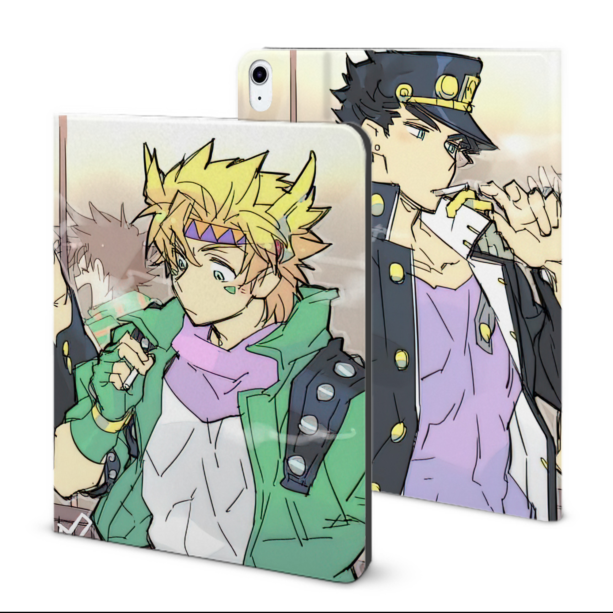 （画像用） ジョジョの奇妙な冒険 JoJo's Bizarre Adventure IPad ケース ブック型 PUレザー TPU 耐衝撃 軽量 薄型 ペン収納なし 全面保護 IPad 各モデル対応